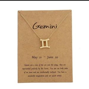 1pc Stainless Steel Pendant Necklace Gemini ♊️ sign new with tags